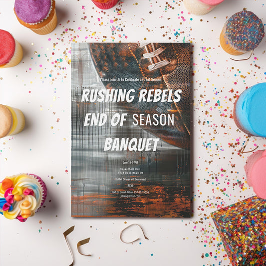 End of Season Football Banquet Invitation | Editable Sports Team Party Template | 5x7 Digital Download