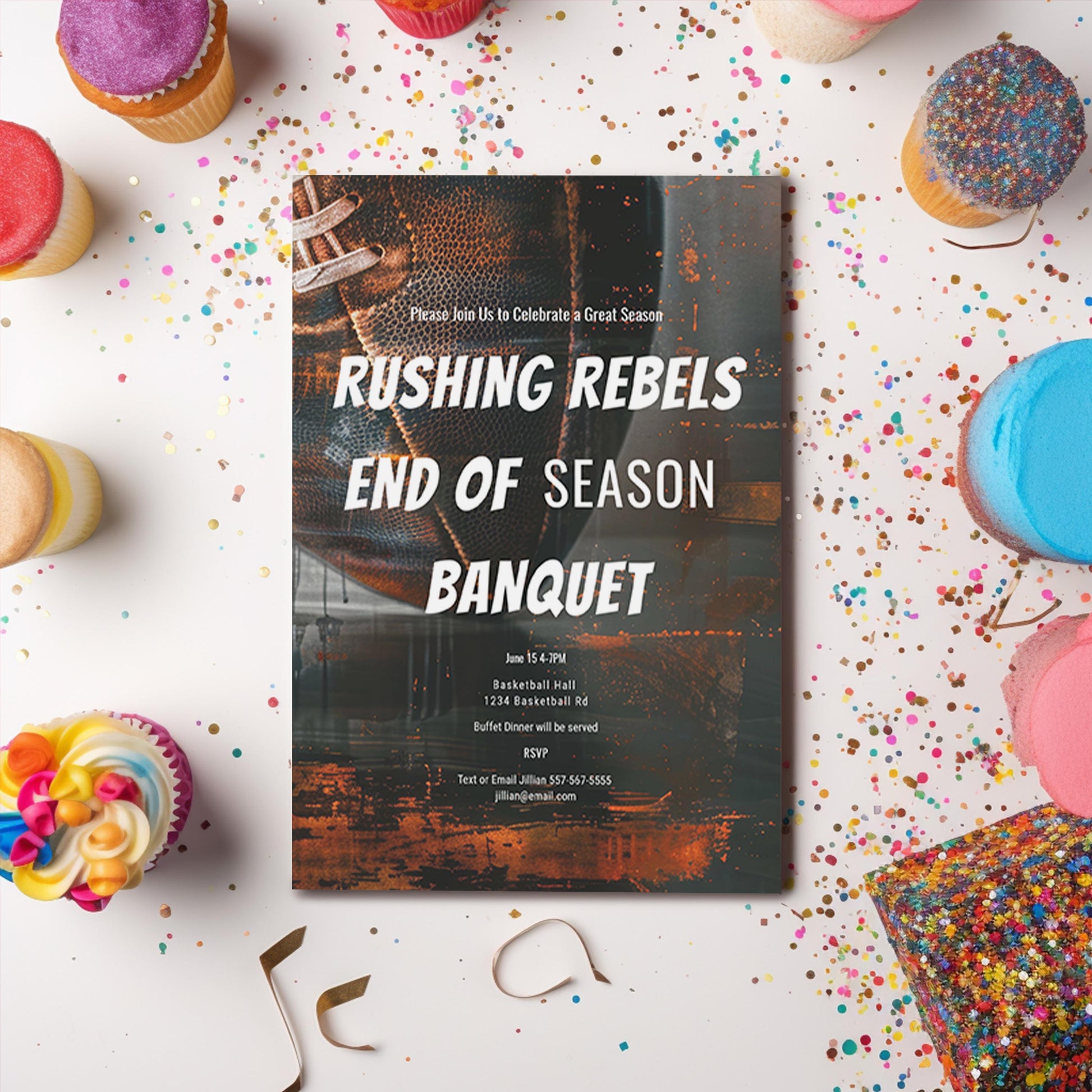 Football Banquet Invitation - Editable Sports Team Party Invite | Printable Template