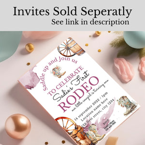 Editable 1st Rodeo Cowgirl Birthday Bundle | Welcome Sign & Milestone Board Templates