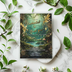 Enchanted Forest Baby Shower Invitation – Whimsical Fairytale Editable Template