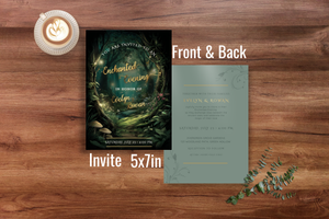 Enchanted Forest Wedding Invitation – Luxury Editable Template Bundle | Digital Suite