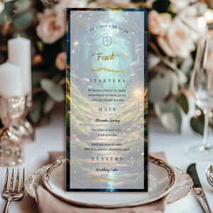 Enchanted Forest Wedding Program and Menu Template Set | Fairytale Woodland Editable Digital Stationery Bundle