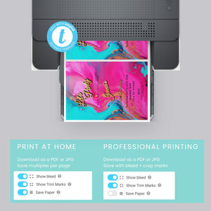 Hot Pink, Teal & Gold Birthday Editable Invitation 5x7in -brunch invite-Editable, Printable - style