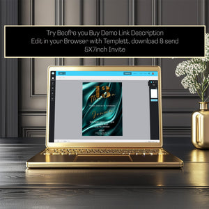 13th Birthday invitation girl teal-Invite Template - Official teenager-editable Digital Download, Teal and Gold-Teen Birthday