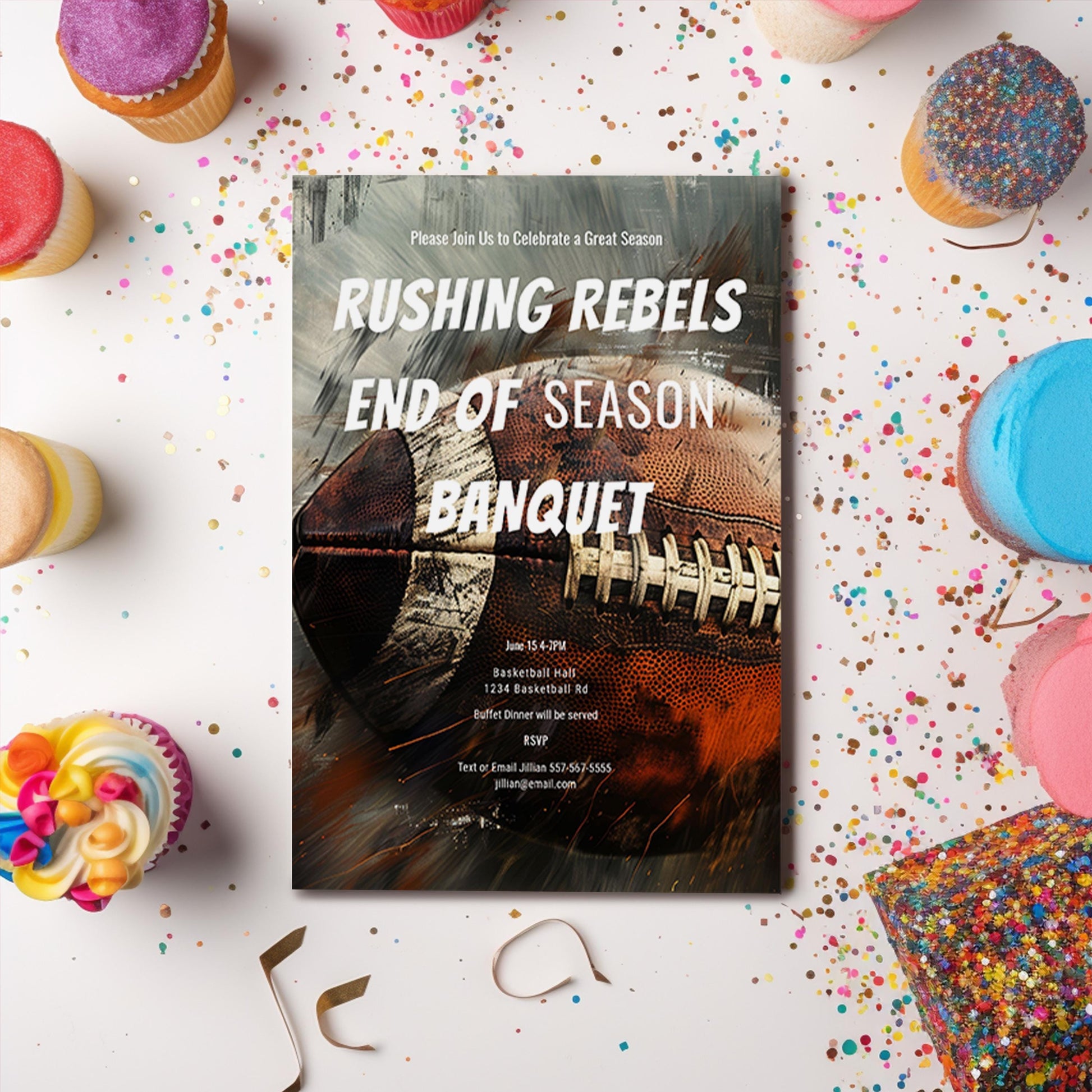 Football Banquet Invitation - Editable Party Invite for Sports Team Celebration