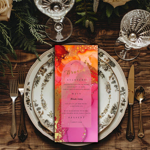 Hot Pink & Orange Brunch Menu Template – Editable Party Design | Fiesta Theme