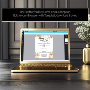 Craft Fair Flyer template-Autumn Craft market- Fall- 8.5x11in-Event Flyer-Printable-Holiday community event