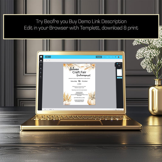 Craft Fair Flyer template-Autumn Craft market- Fall- 8.5x11in-Event Flyer-Printable-Holiday community event