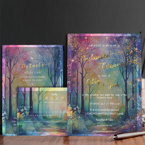 Enchanted Forest Wedding Invitation | Editable Woodland Wedding Invitations Bundle