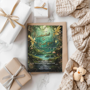 Enchanted Forest Baby Shower Invitation – Whimsical Fairytale Editable Template