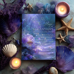 Mermaid Sweet 16 Invitation Template: Under the Sea Birthday (Editable Digital Download)