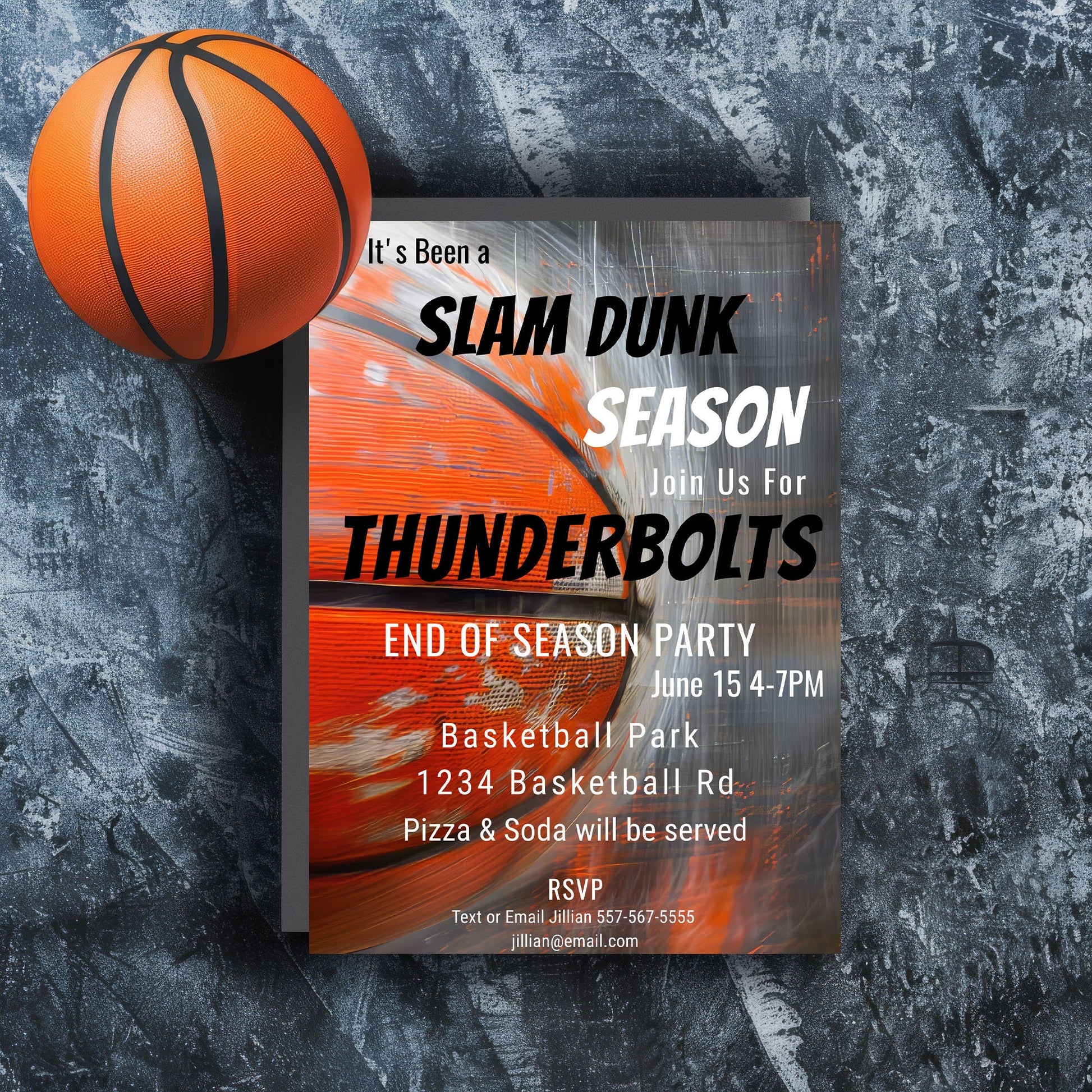 Basketball End of Season Party Invitation: Editable 5x7 Printable