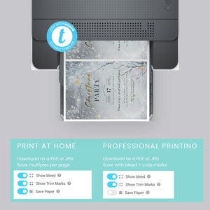 Winter Wonderland Christmas Party Invitation: Enchanted Forest Editable Template