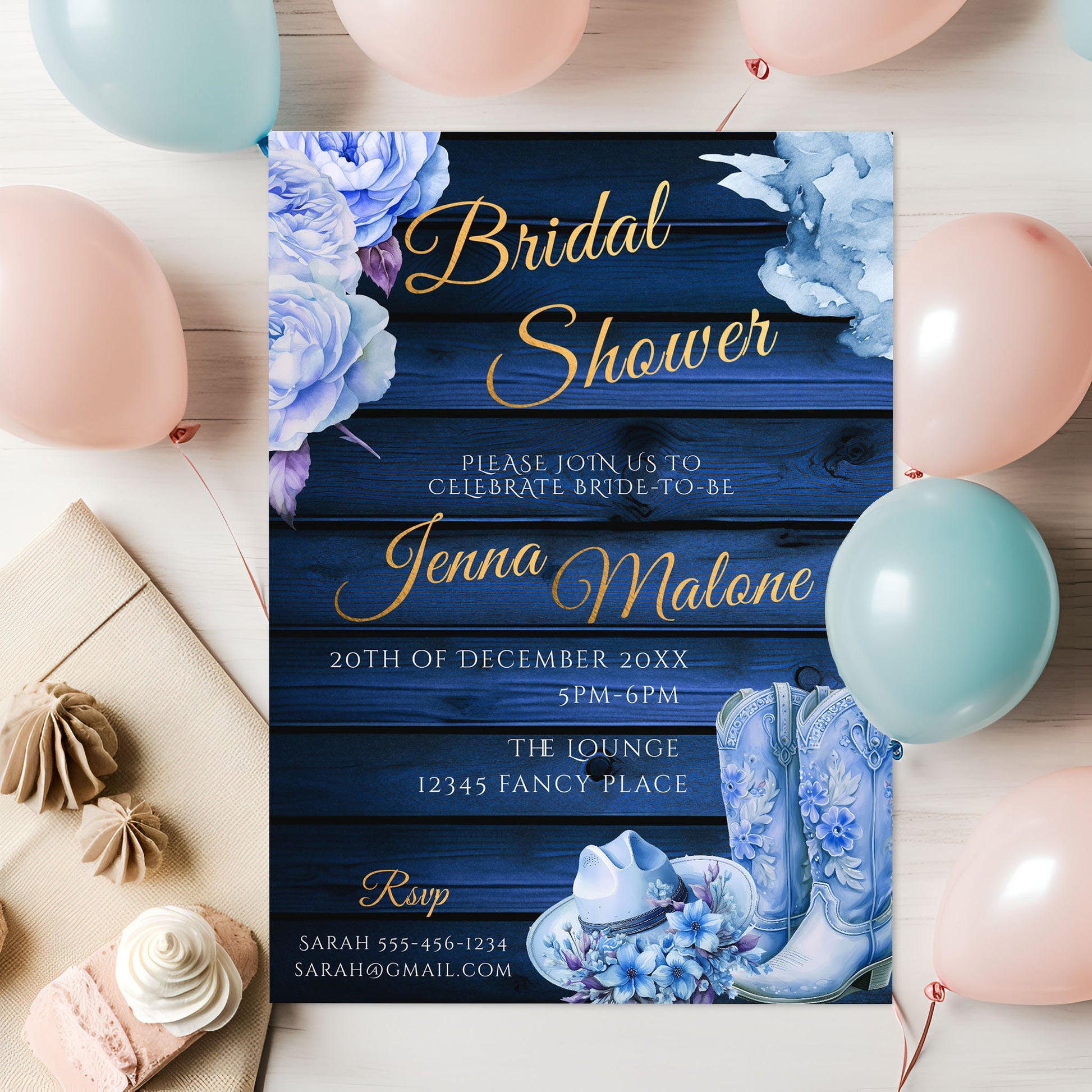 Coastal Cowgirl Bridal Shower Invitation Template