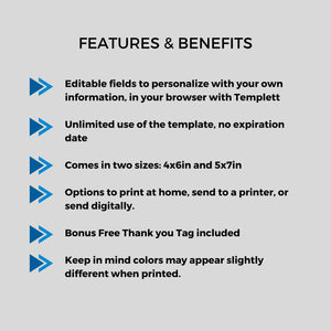 Rainbow Foil 14th Birthday Invitation: Editable Teen Evite (Thank You Tag)