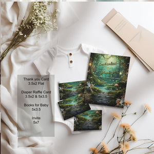 Enchanted Forest Baby Shower Bundle | Fairy Invitation & Woodland Party Templates