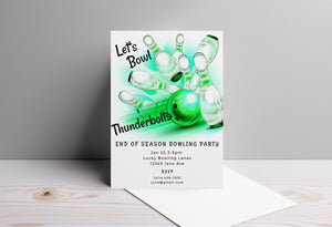 Bowling Party Invitation | Editable 5x7 Template | Printable Birthday & Event Invite
