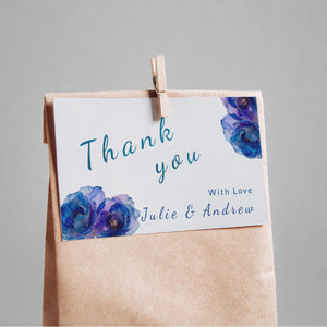 Blue Baby in Bloom Shower Bundle | Editable Invitations, Signs & Cards | Alcohol Ink Templates