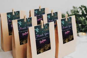 Rainbow Foil 14th Birthday Invitation: Editable Teen Evite (Thank You Tag)