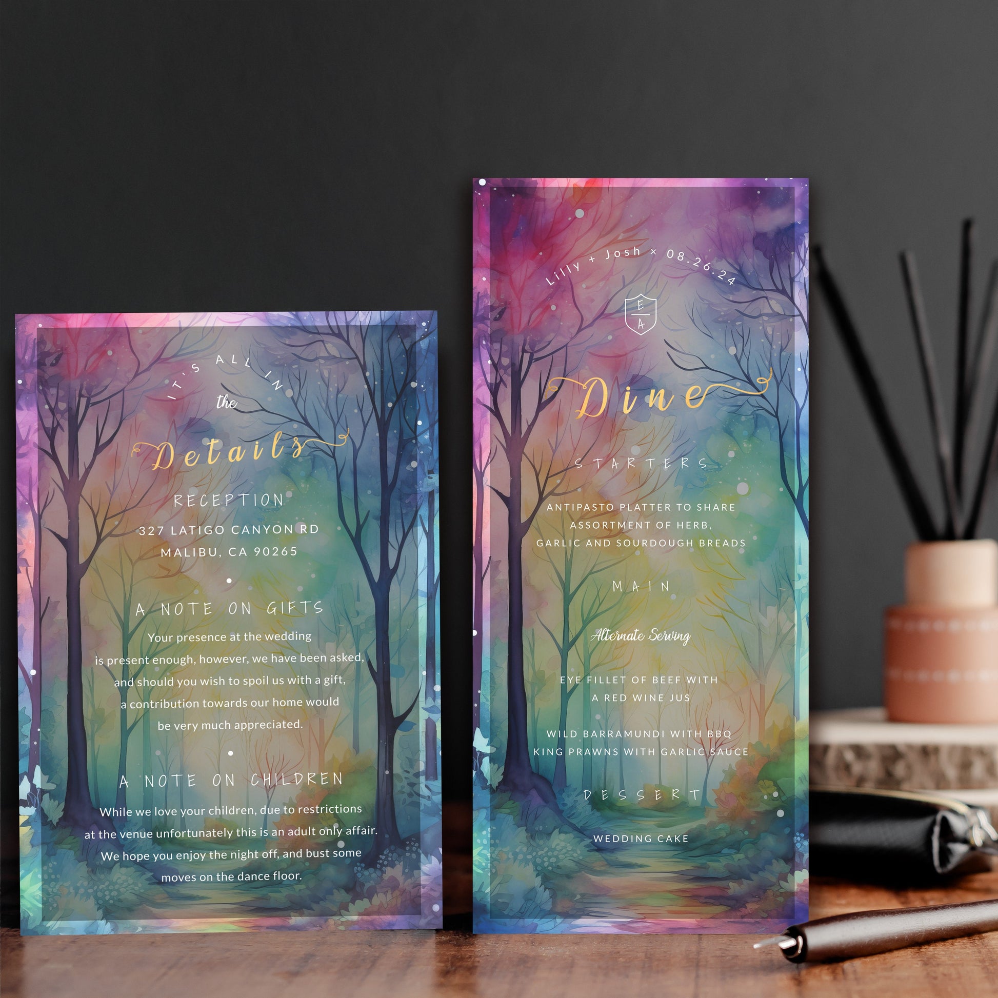 Enchanted Forest Wedding Invitation | Editable Woodland Wedding Invitations Bundle