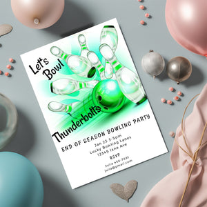 Bowling Party Invitation | Editable 5x7 Template | Printable Birthday & Event Invite