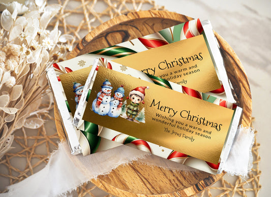 Christmas Chocolate Bar Wrapper Customizable - DIY Last Minute Gift-Stocking Stuffers-Christmas Gift Ideas-Personalized Gift