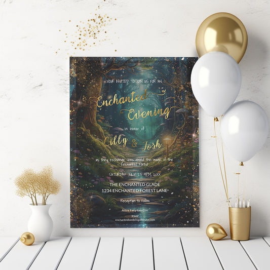 Enchanted Forest Wedding Invitation – Fairytale Garden Editable Template