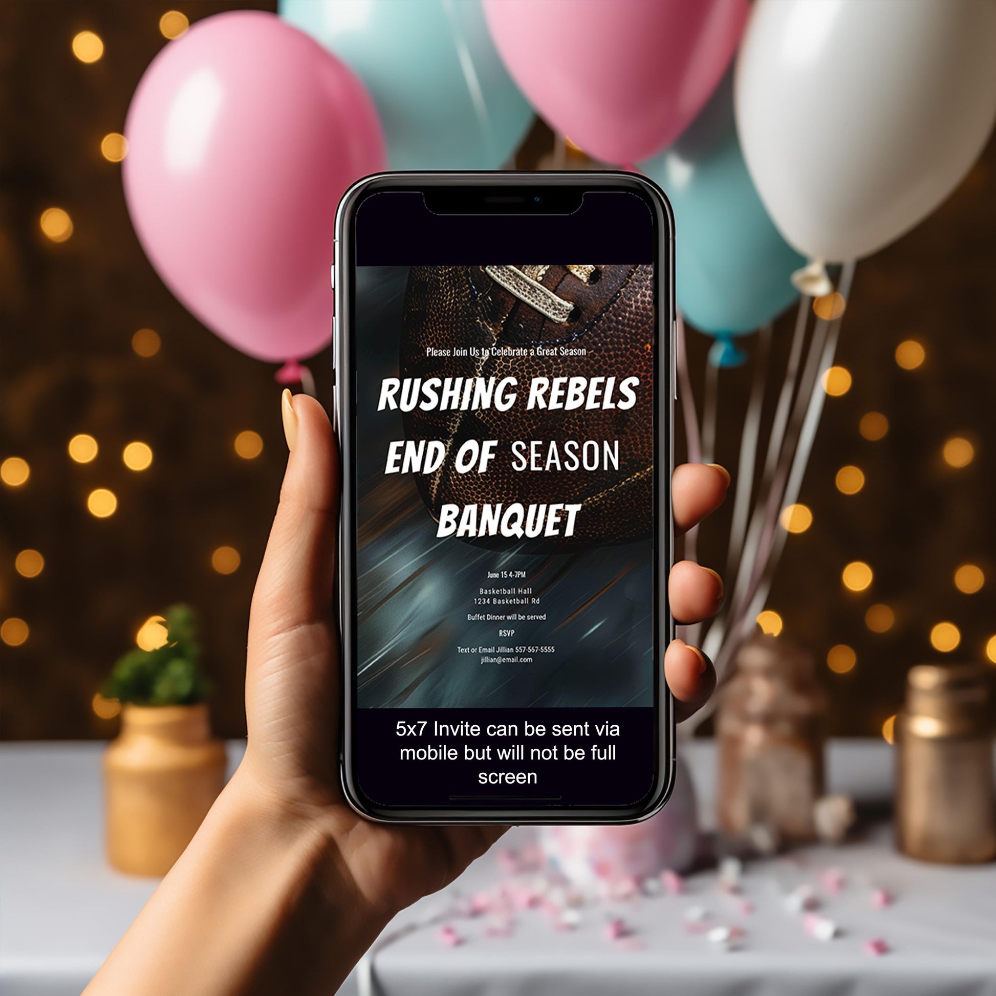 End of Season Sports Banquet Invitation – Editable Football Team Party Template