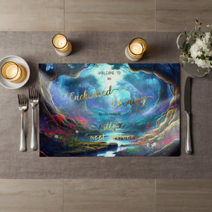 Enchanted Forest Placemat – Editable Party Template With Gold Foil Lettering