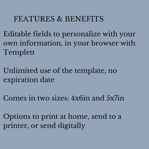 Cowgirl 1st Birthday Invitation Template: Western Rodeo Party (4x6, 5x7)