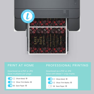 Editable Dragon Quinceañera Save the Date | Red, Black & Gold Fantasy Template (5x7