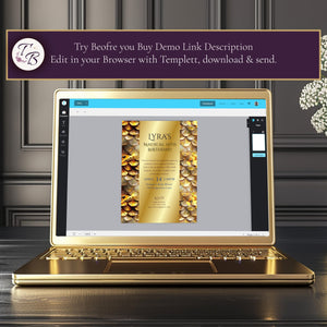 Dragon Birthday Invitation - Editable Party Template With Golden Scales & Medieval Design
