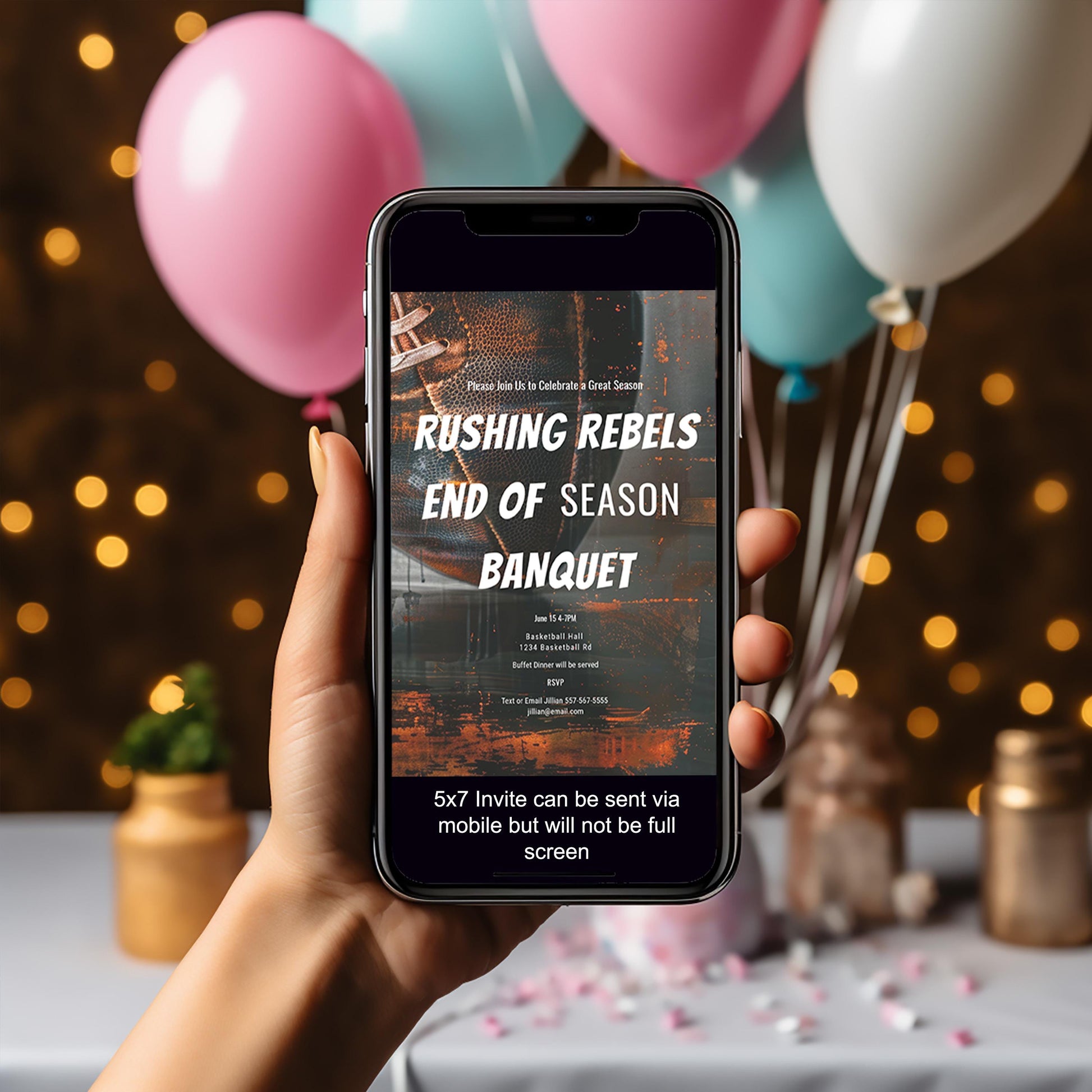 Football Banquet Invitation - Editable Sports Team Party Invite | Printable Template