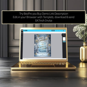 Winter Wonderland Invitation – Sweet 16 Editable Template With Gold Foil Design