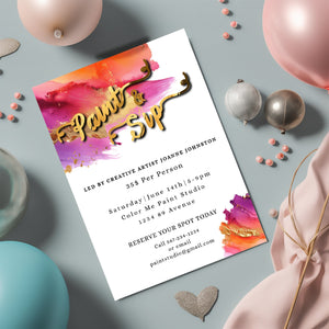 Paint & Sip Invitation – Elegant Art Party Editable Template