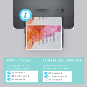 Hot Pink & Orange Baby Shower Invitation Editable Alcohol Ink Invite Template