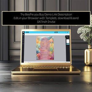 Succulent Garden Sweet 16 Invitation | Editable Watercolor Template | Elegant 5x7 Digital Download