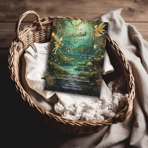 Enchanted Forest Baby Shower Invitation – Whimsical Fairytale Editable Template