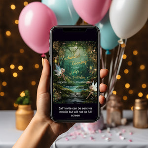 Emerald Green Enchanted Forest Sweet 16 Invitation – Fairytale Editable Template