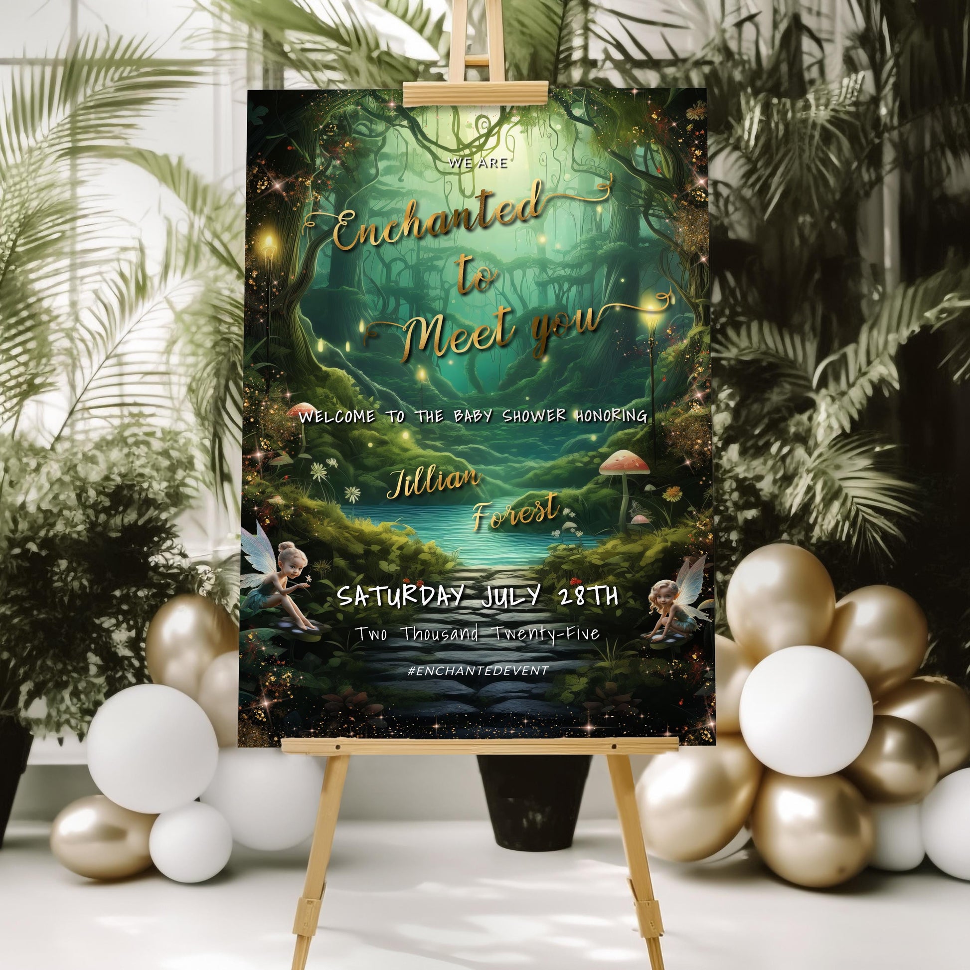 Enchanted Forest Baby Shower Bundle | Fairy Invitation & Woodland Party Templates