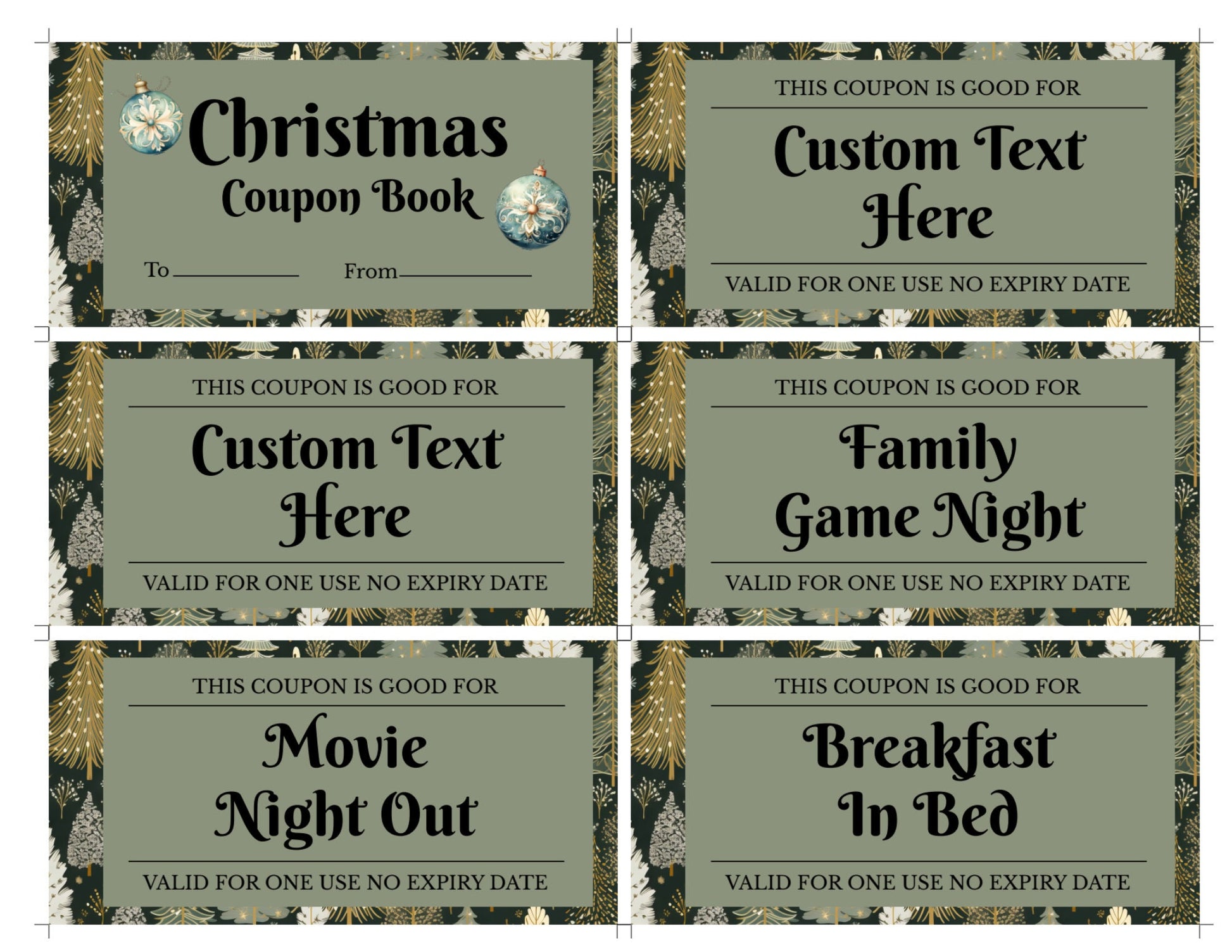 Christmas Coupon Book - Customizable Template | Printable Coupons & Stocking Stuffers