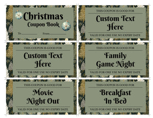 Christmas Coupon Book - Customizable Template | Printable Coupons & Stocking Stuffers