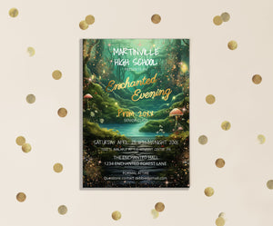 Enchanted Forest Prom Invitation – Editable High School Dance Template
