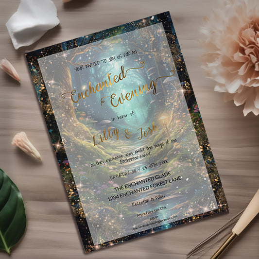 Enchanted Forest Wedding Invitation – Fairytale Garden Editable Template
