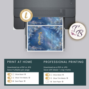 Winter Wonderland Invitation – Editable Blue Gold Snowflake Holiday Party Template