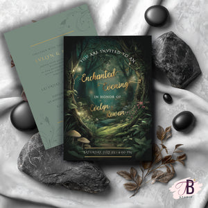 Enchanted Forest Wedding Invitation – Luxury Editable Template Bundle | Digital Suite