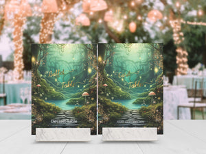 Enchanted Forest Welcome Sign Bundle Template | Editable Digital Party Decor & Poster Set | Fantasy Lux Instant Download