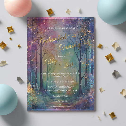 Enchanted Forest Wedding Invitation – Fairytale Garden Editable Template