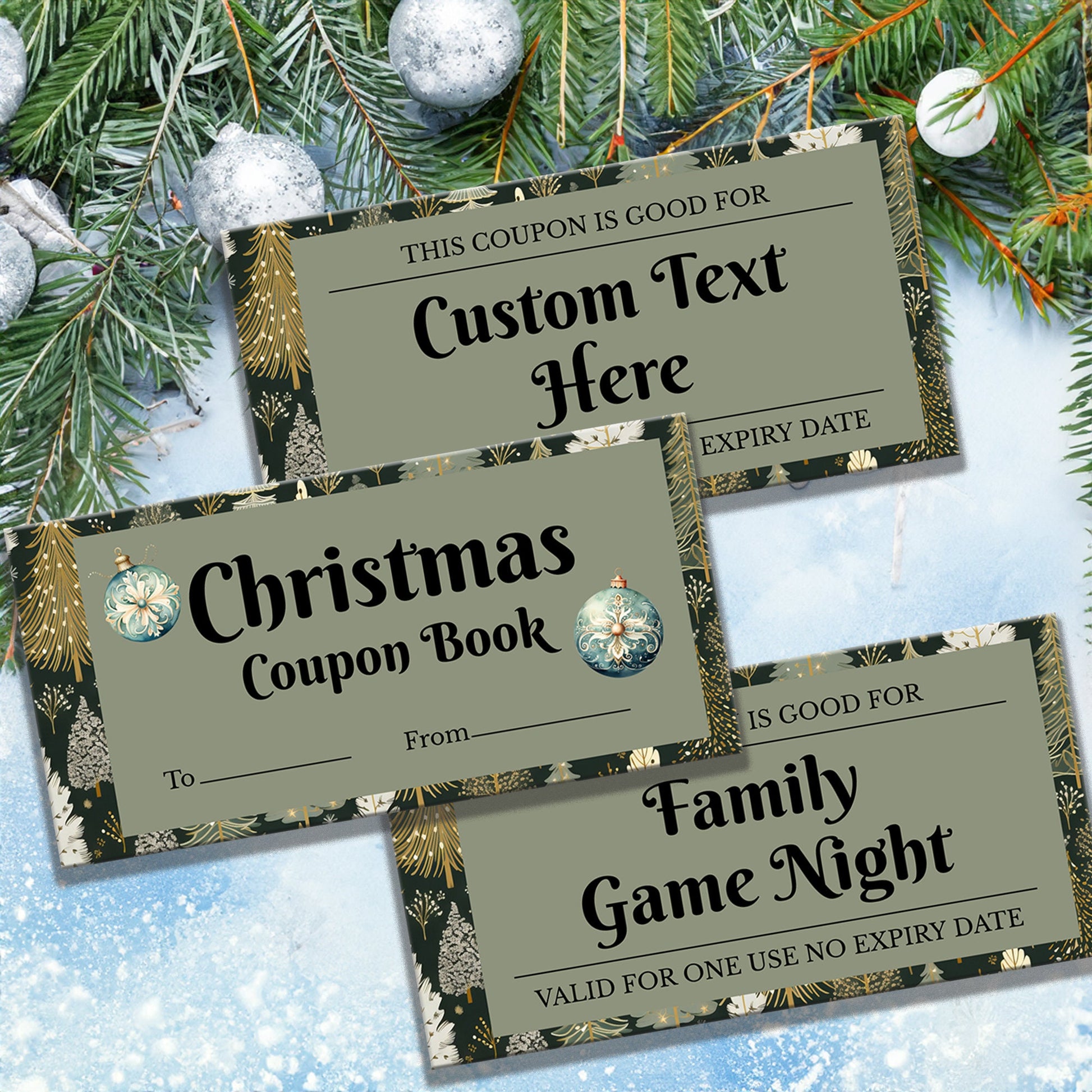 Christmas Coupon Book - Customizable Template | Printable Coupons & Stocking Stuffers