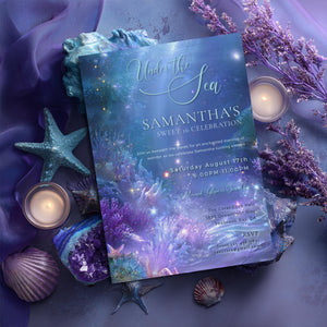 Under the Sea Sweet 16 Invitation – Editable Mermaid Birthday Template